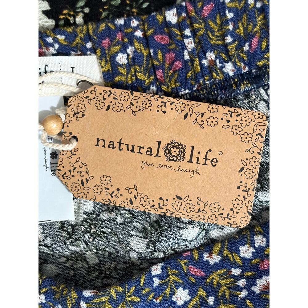 Natural Life Patchwork Floral Mini Skirt Boho Rayon Pull On Size Large NWT - Picture 8 of 9